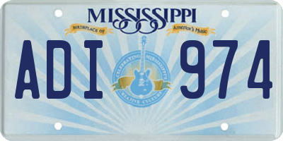 MS license plate ADI974