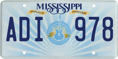 MS license plate ADI978