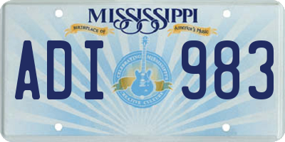 MS license plate ADI983