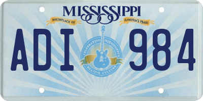 MS license plate ADI984