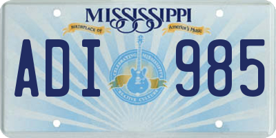 MS license plate ADI985