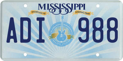 MS license plate ADI988