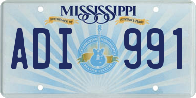 MS license plate ADI991