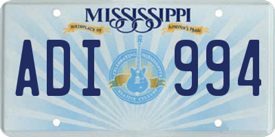 MS license plate ADI994