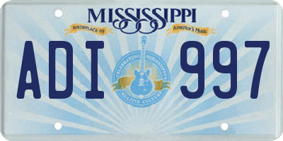 MS license plate ADI997