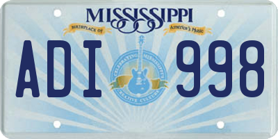 MS license plate ADI998