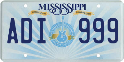 MS license plate ADI999