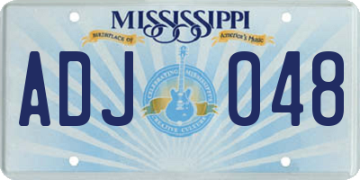 MS license plate ADJ048