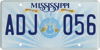 MS license plate ADJ056
