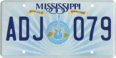 MS license plate ADJ079