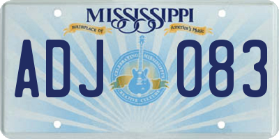 MS license plate ADJ083