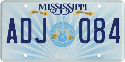 MS license plate ADJ084