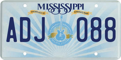 MS license plate ADJ088