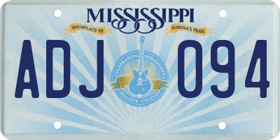 MS license plate ADJ094