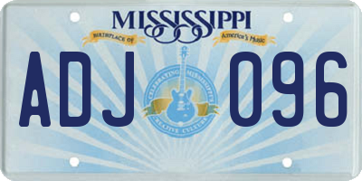 MS license plate ADJ096