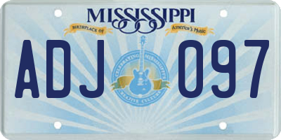 MS license plate ADJ097