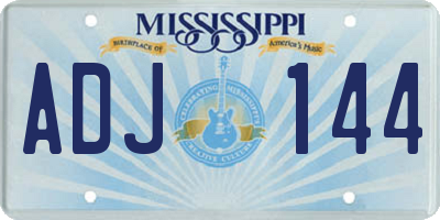MS license plate ADJ144