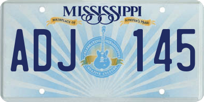 MS license plate ADJ145