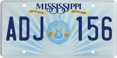 MS license plate ADJ156