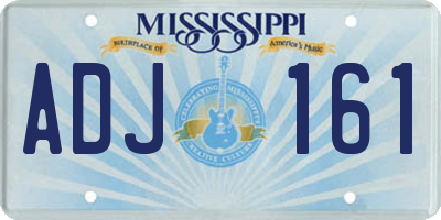 MS license plate ADJ161