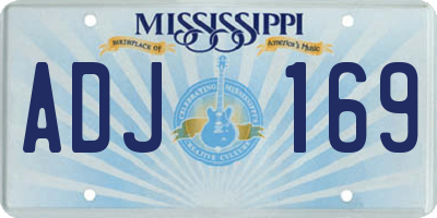 MS license plate ADJ169