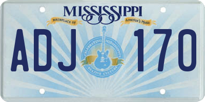 MS license plate ADJ170