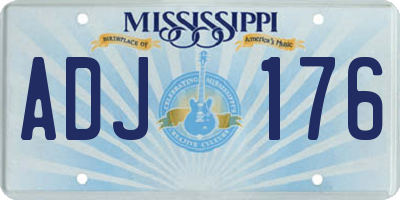 MS license plate ADJ176