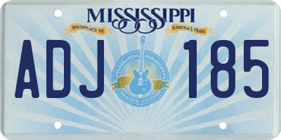 MS license plate ADJ185
