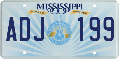 MS license plate ADJ199