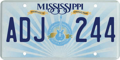 MS license plate ADJ244