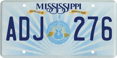 MS license plate ADJ276