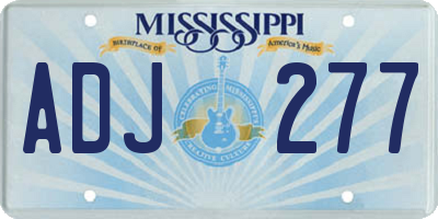 MS license plate ADJ277