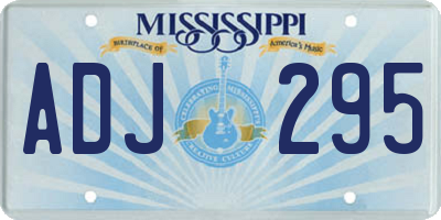 MS license plate ADJ295