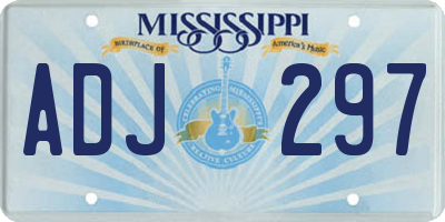 MS license plate ADJ297