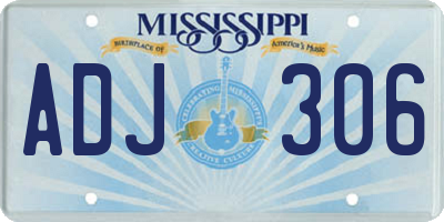 MS license plate ADJ306