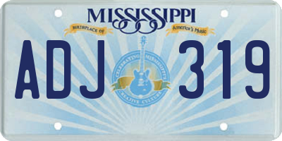 MS license plate ADJ319