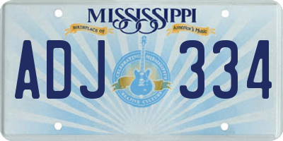 MS license plate ADJ334