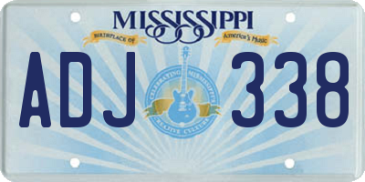 MS license plate ADJ338
