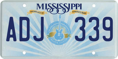 MS license plate ADJ339