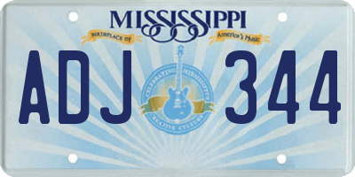 MS license plate ADJ344
