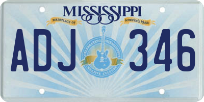 MS license plate ADJ346