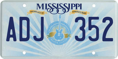MS license plate ADJ352