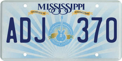 MS license plate ADJ370