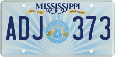 MS license plate ADJ373