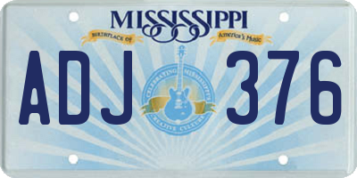 MS license plate ADJ376