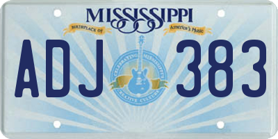 MS license plate ADJ383