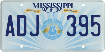 MS license plate ADJ395
