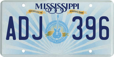 MS license plate ADJ396