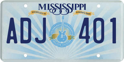 MS license plate ADJ401