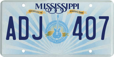 MS license plate ADJ407